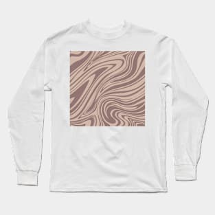 Groovy Swirling Liquid Pattern - Mauve Long Sleeve T-Shirt